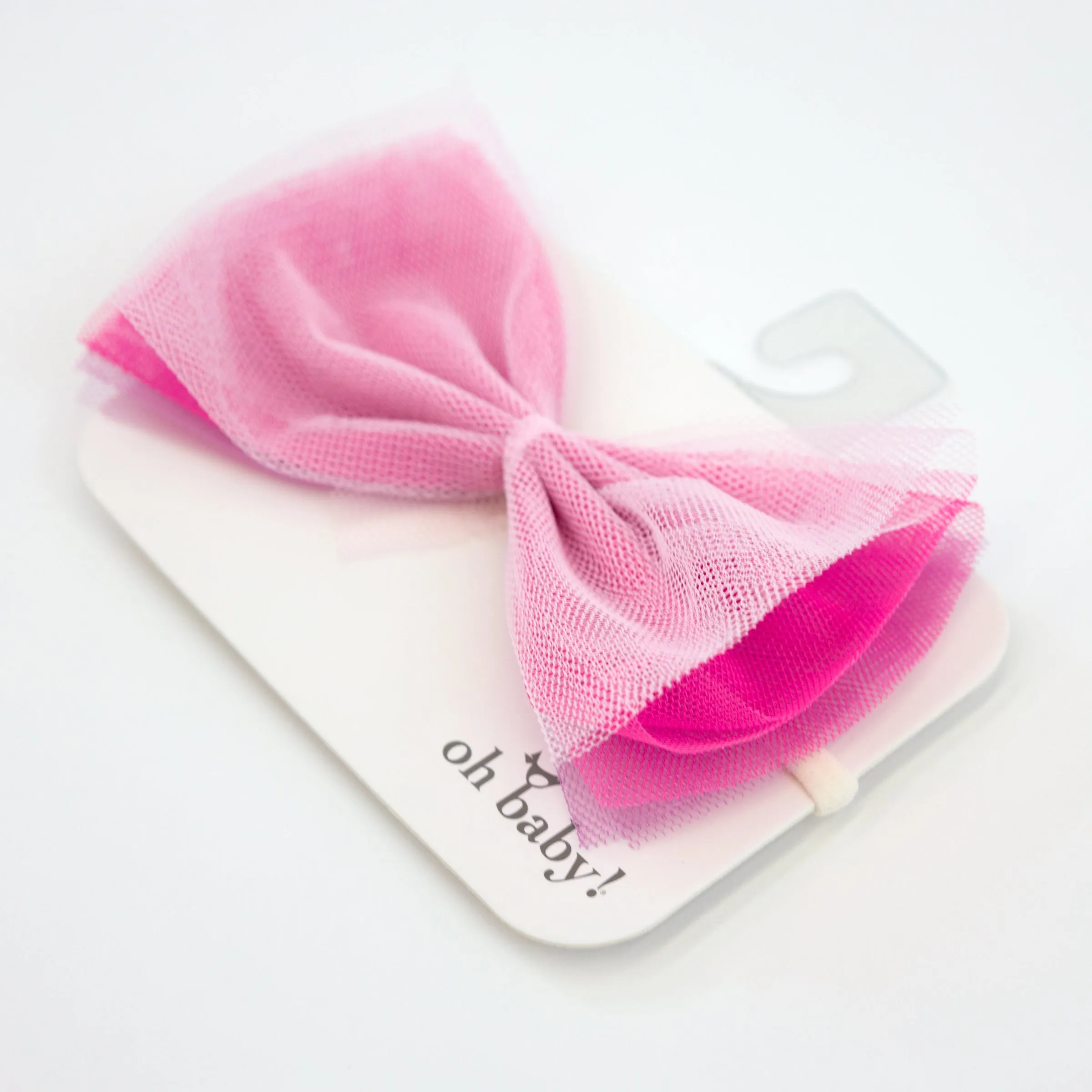 oh baby! Ombre Bow on Nylon Headband - Cotton Candy