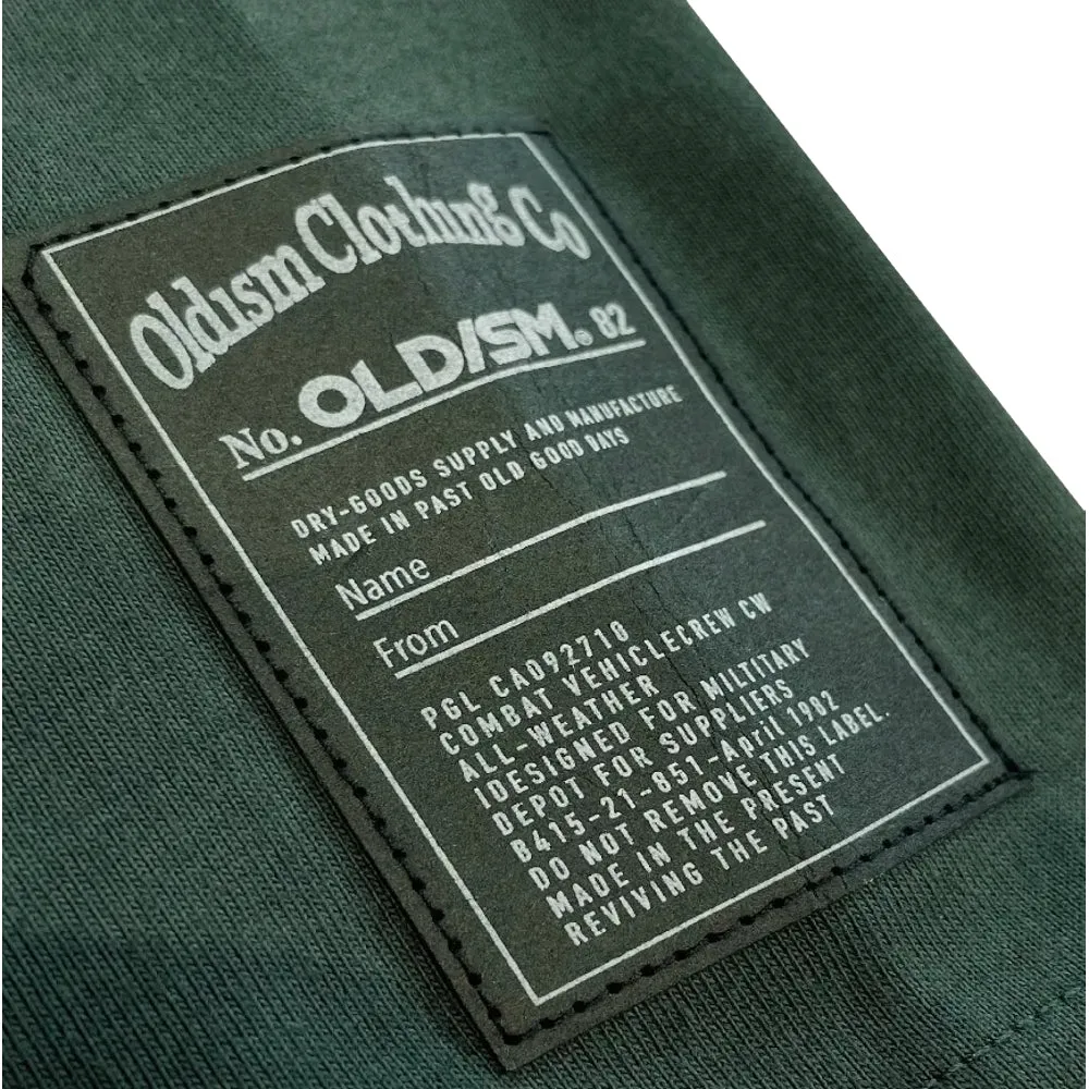 OLDISM OLD/SM OVERSIZE EMBROIDERY LABEL POCKET TEE-GREEN