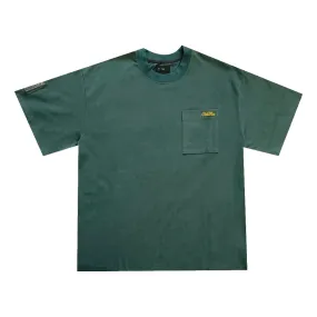 OLDISM OLD/SM OVERSIZE EMBROIDERY LABEL POCKET TEE-GREEN