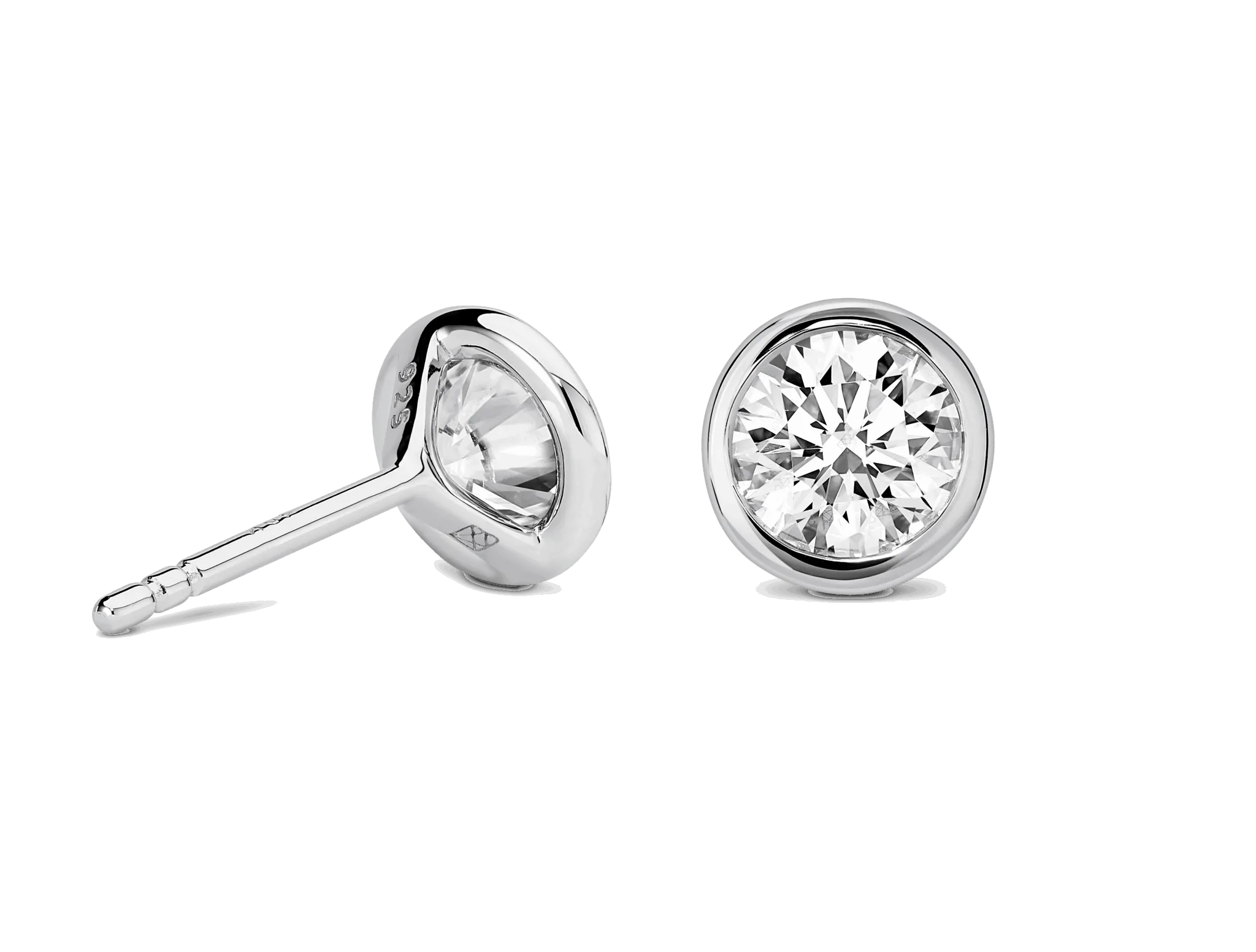 Outlet Lab-Grown Diamond 1ct. tw. Round Brilliant Bezel Studs | White