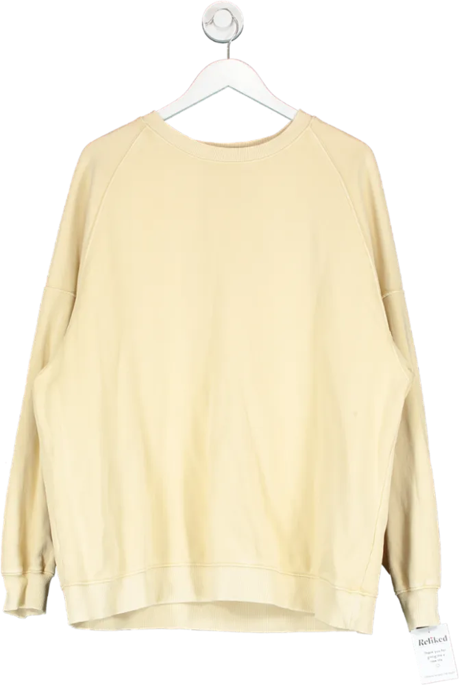 Pull&Bear Cream Cotton Crew Neck Jumper UK XL