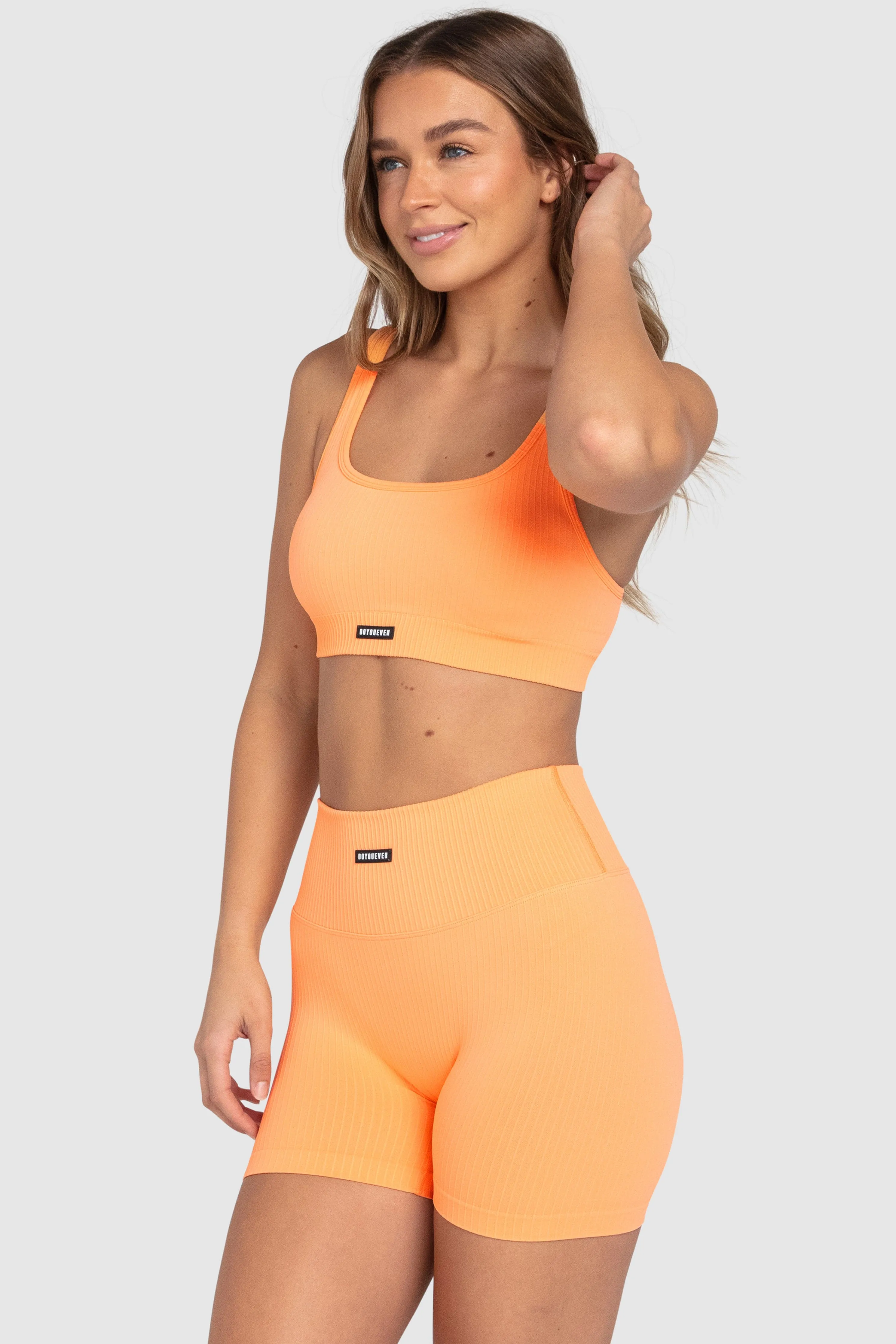 Ribbed Seamless Crop - Mango Orange