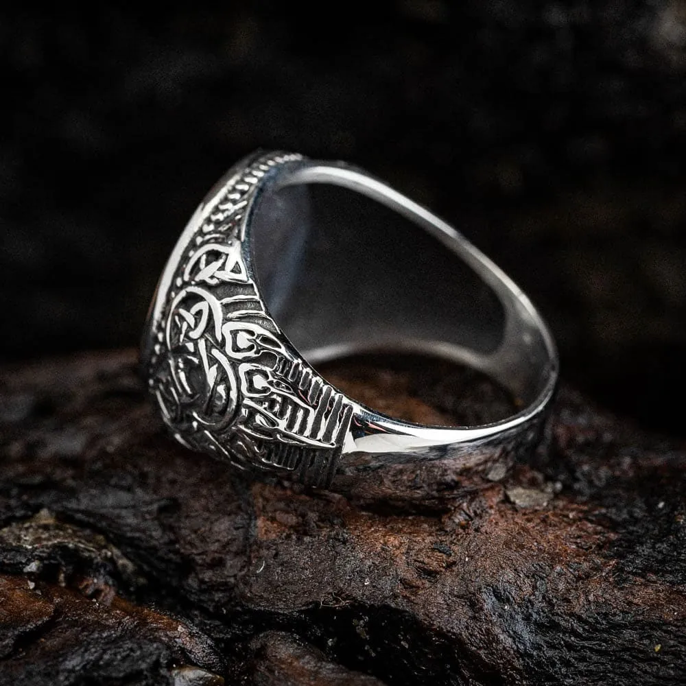 Stainless Steel Tree of Life and Bear Paw Ring