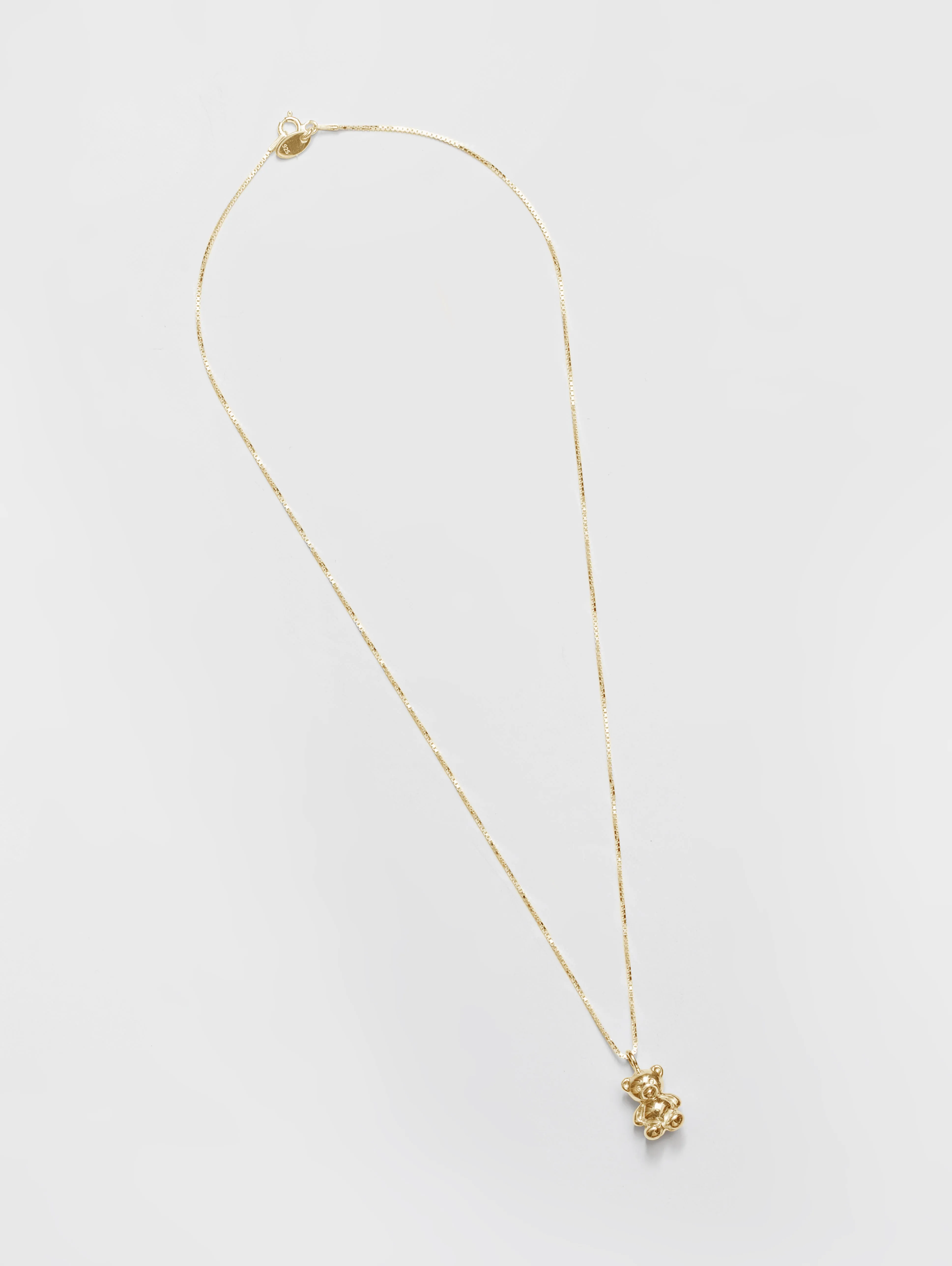 Teddy Bear Charm Necklace in Gold