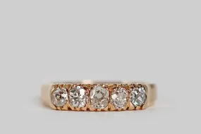 Victorian Five Stone Diamond Row Ring