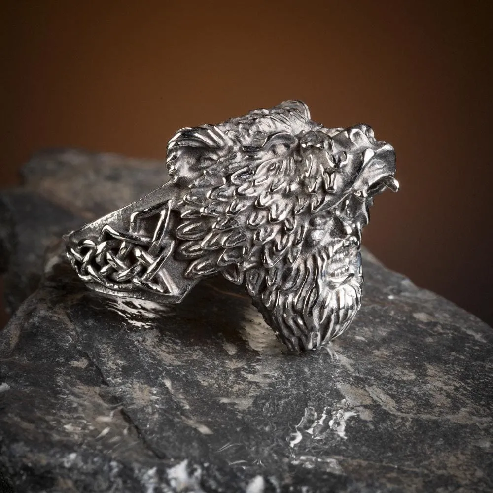 Viking Warrior and Bear Ring