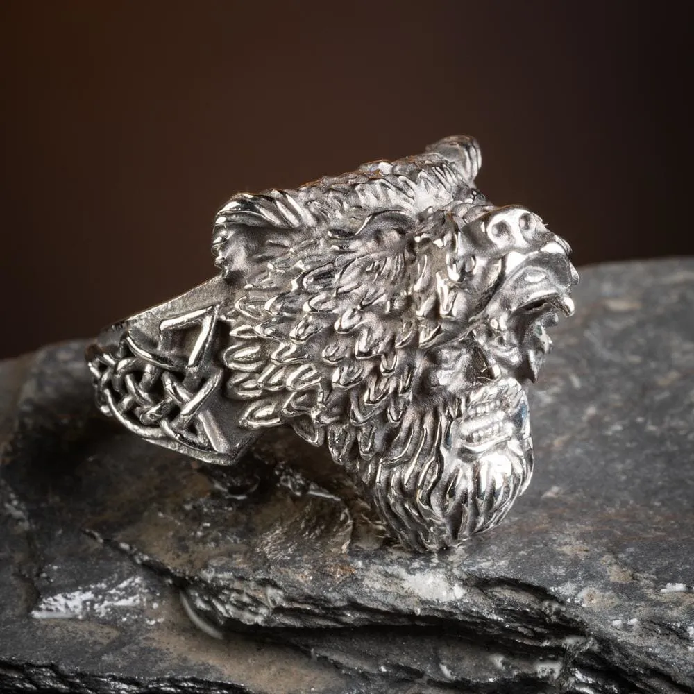 Viking Warrior and Bear Ring