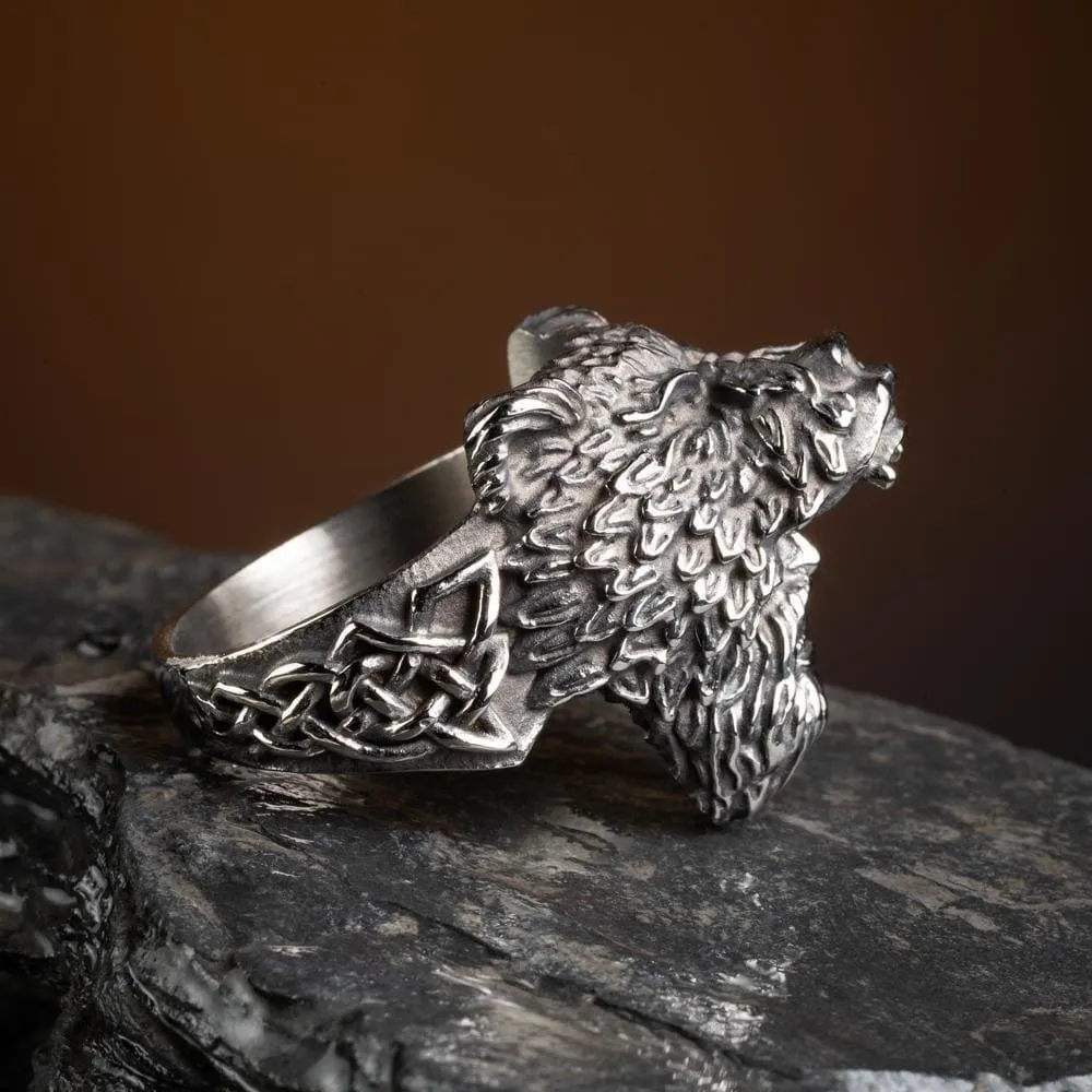 Viking Warrior and Bear Ring