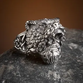 Viking Warrior and Bear Ring