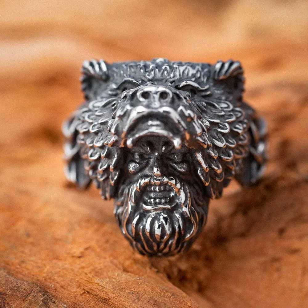 Viking Warrior and Bear Ring