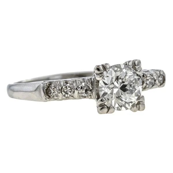 Vintage Engagement Ring, Old Mine 0.92ct.