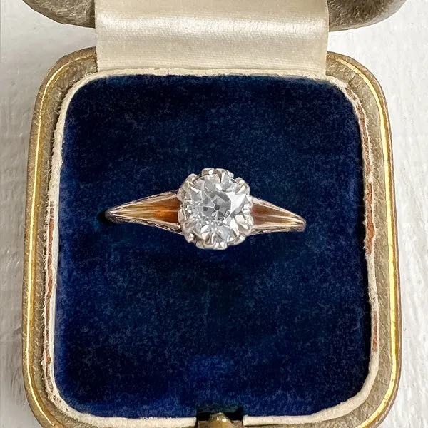 Vintage Solitaire Engagement Ring, Old Euro 0.58ct.