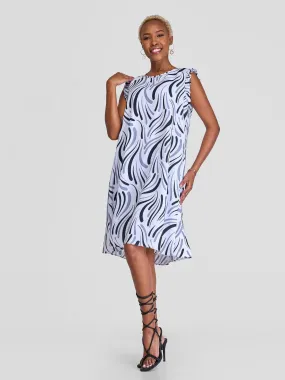 Vivo Ava Tent Dress - White / Black Yala Print