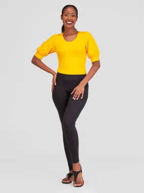 Vivo Tana Puff Sleeve Bodysuit - Safron