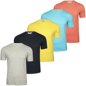 Xact Mens 5-Pack Plain Crew Neck Cotton T-Shirts